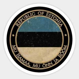 Vintage Republic of Estonia Europe European EU Flag Sticker